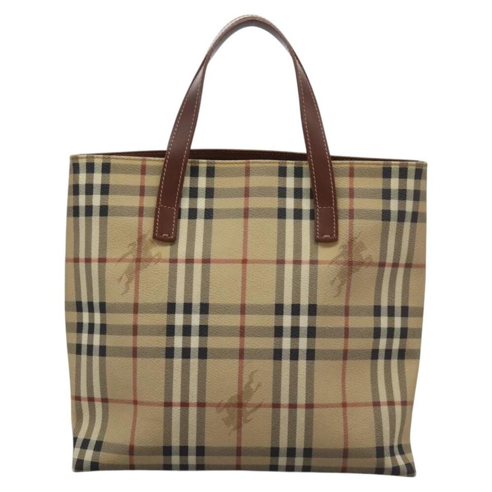 Burberry Nova Check Coated Canvas Handbag Beige